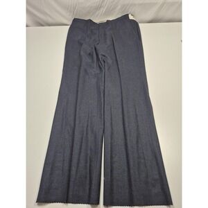 VTG Jaymar Dress Pants Men's 44x36 Blue Wool Flat Front Straight Unhemmed
